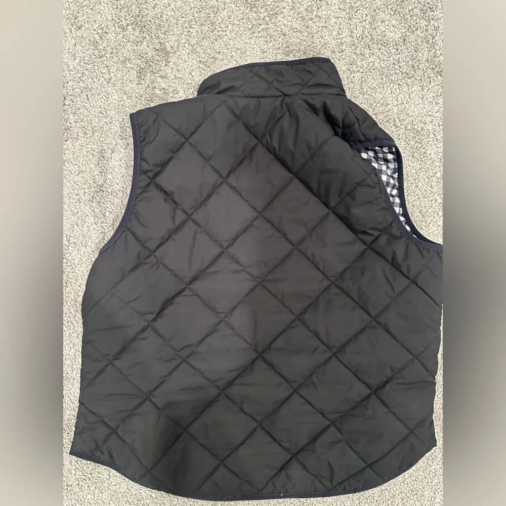 J. Crew Black Quilted Vest with Checkered Lining - Picture 4 of 4